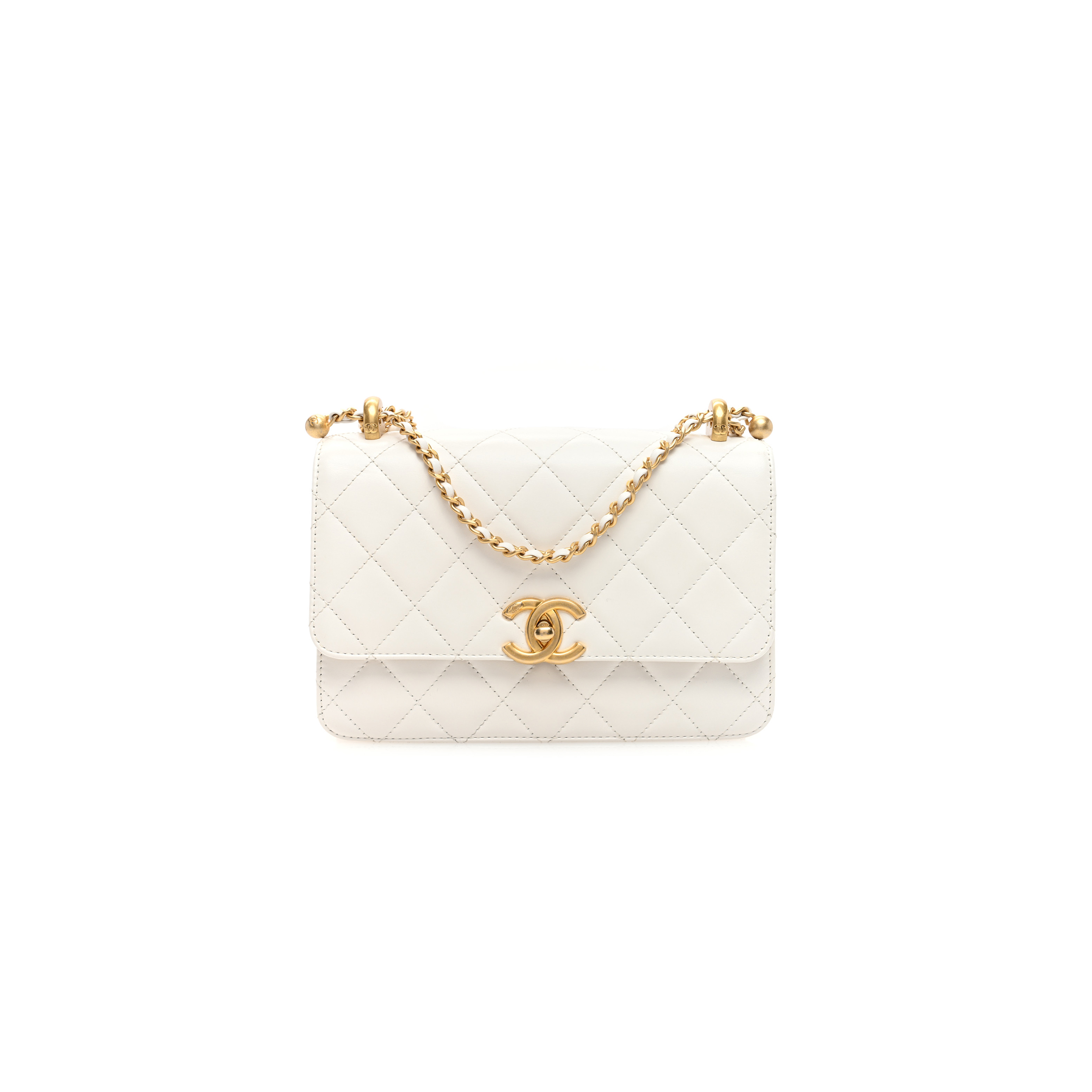 CHANEL MASTER CALFSKIN QUILTED PERFECT FIT FLAP WHITE (19*12*8cm) 